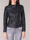 Puir Damen Biker Jacke Schwarz