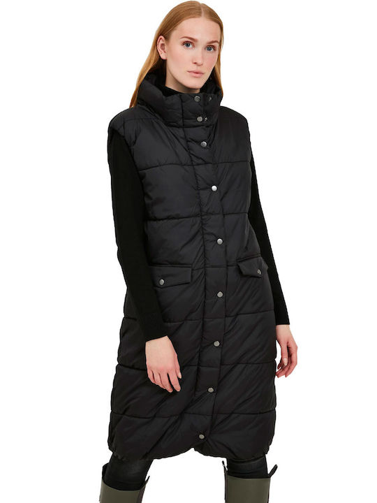 Byoung 'bominia' Women's Long Puffer Jacket for Winter Black