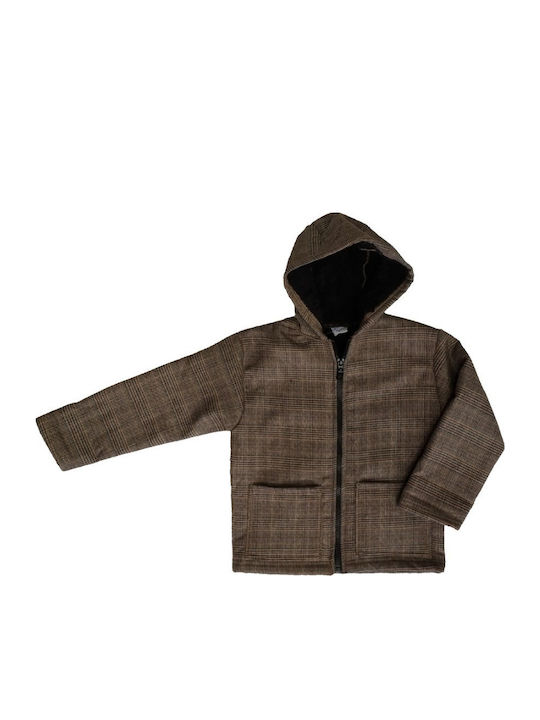 Kinderstrickjacke mit Kapuze Braun Kids Fashion