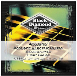 Black Diamond N754L Set of Acoustic Guitar Strings 11 - 51
