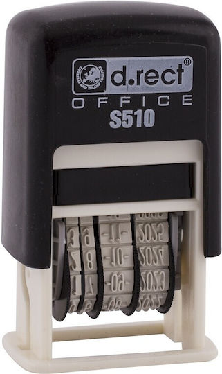 Shiny Self-Inking Date Stamp in Greek Language with Black Ink