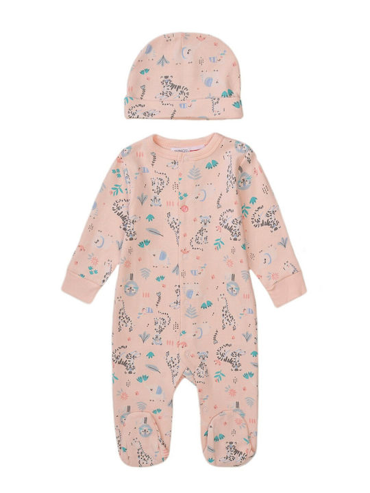 Minoti Set Baby Strampler Langärmliges mit Zubehör Rosa