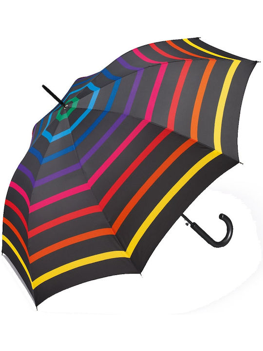 Regenschirm mit Gehstock Schwarz