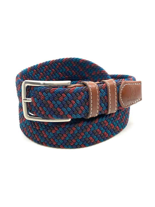 Legend Accessories Elastic Curea Bărbătească din Piele din Piele Tricotat Multicoloră