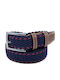 Elastisch Herren Gürtel Gestrickt Marineblau