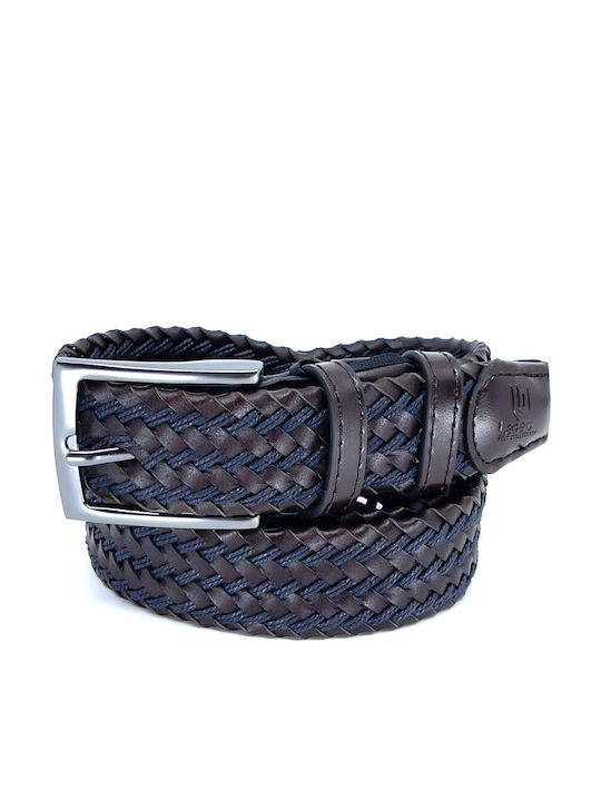 Ανδρική Ζώνη Δερμάτινη Πλεκτή Navy Μπλε