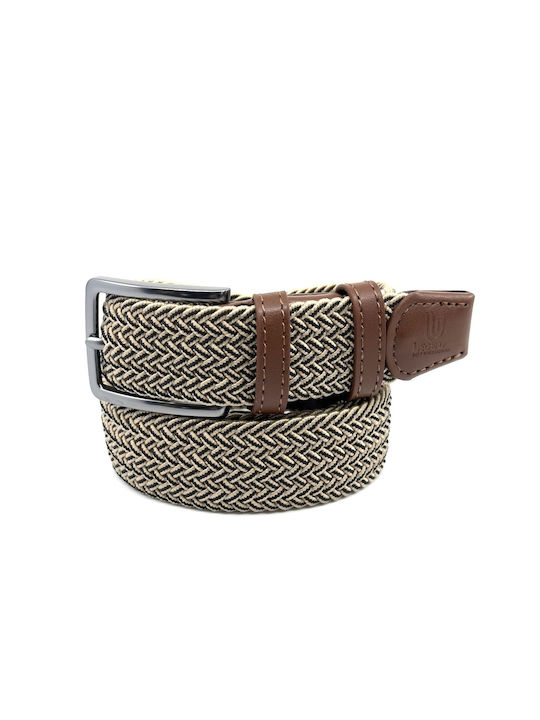 Legend Accessories Men's Knitted Leather Elastic Belt Multicolour