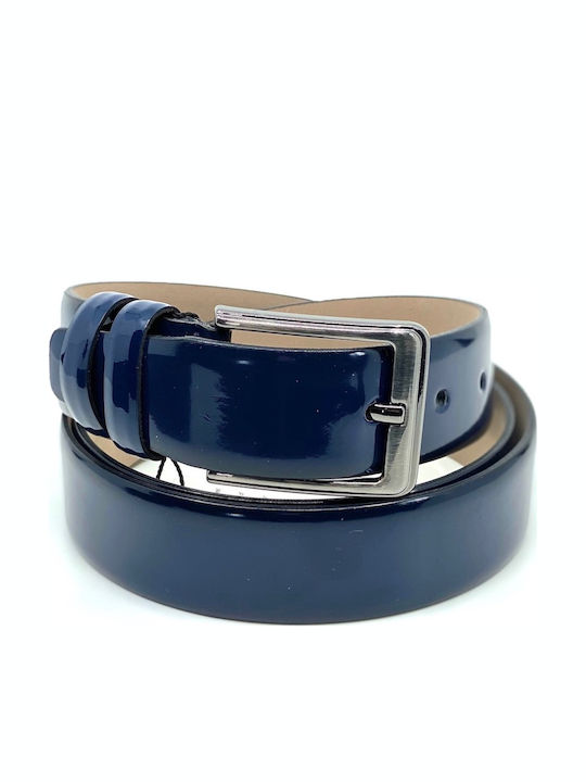Legend Accessories Herren Gürtel Leder Patent Blue