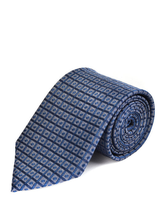 Kaiserhoff Ανδρική Γραβάτα με Σχέδια σε Μπλε Χρώμα