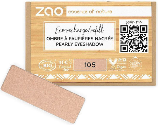 Zao Organic Makeup Eye Shadow in Solid Form with Beige Color 1.3gr