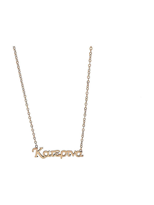 Necklace Name from Gold Plated Steel