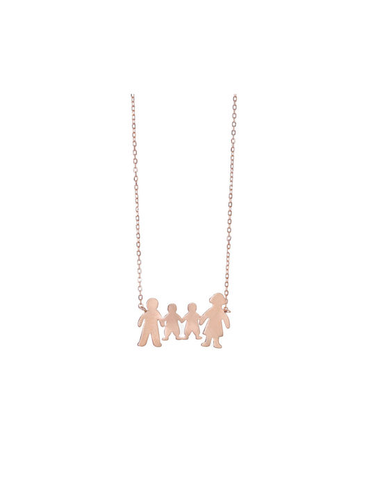 Necklace Family from Rose Gold Plated Silver