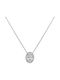 Necklace Rosette from White Gold 14K