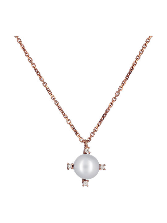 Necklace from Rose Gold 14K with Pearls