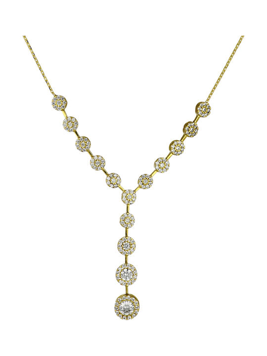 Necklace from Gold 14K with Zircon