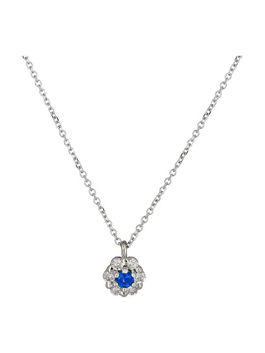 Necklace from White Gold 18k with Diamond