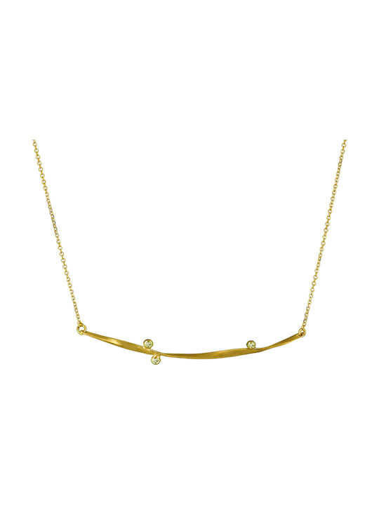 Halskette aus Gold 14K mit Zirkonia
