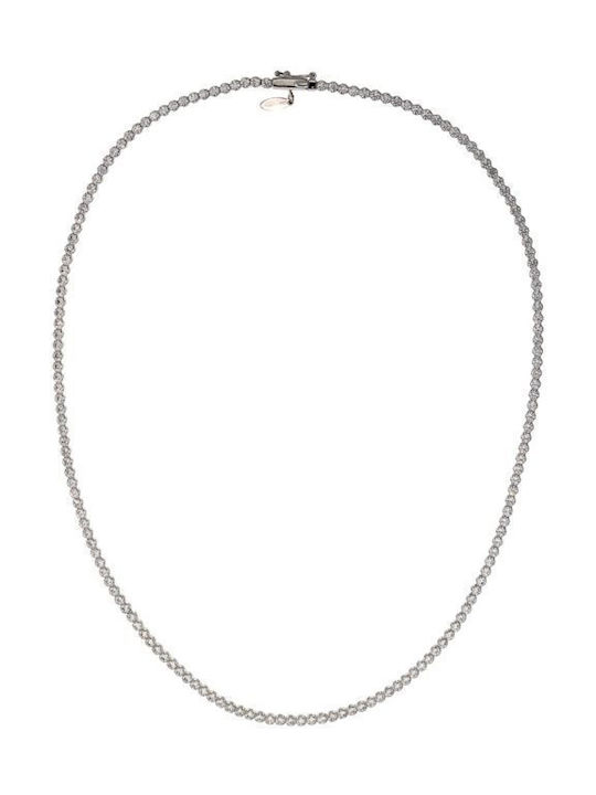 Necklace from White Gold 14K with Zircon