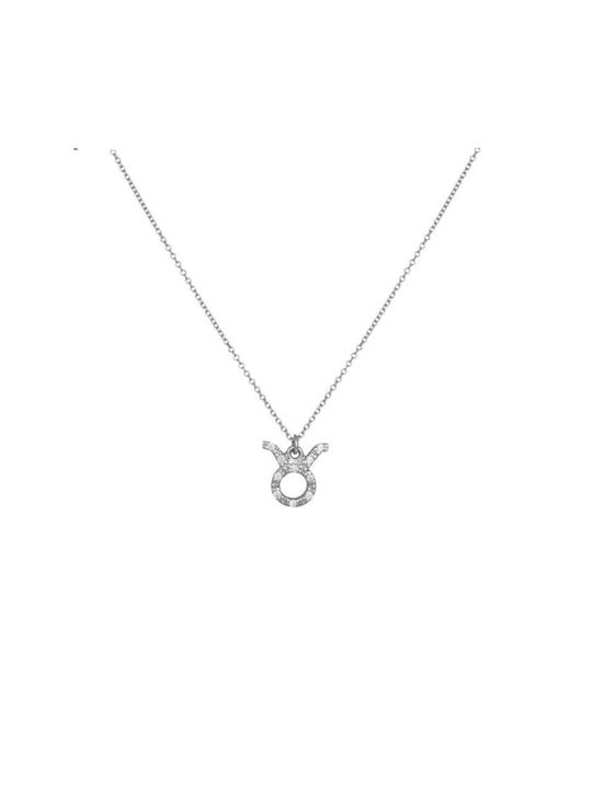 Necklace Zodiac Sign from White Gold 14K