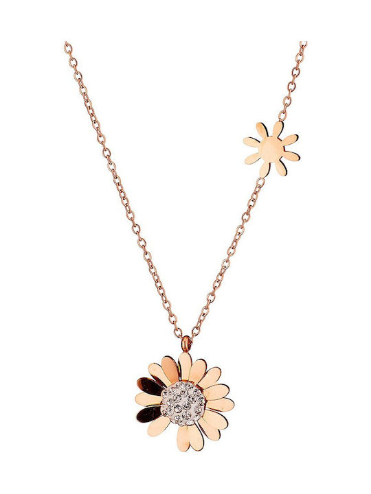 Necklace from Pink Gold Plated Steel