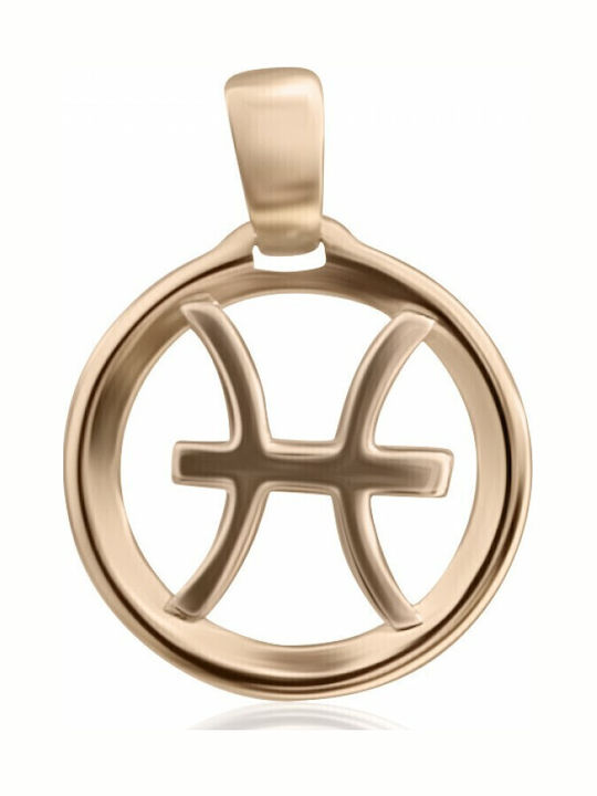 Chrilia Charm Зодиакален Знак Риби от Розово Злато 14К
