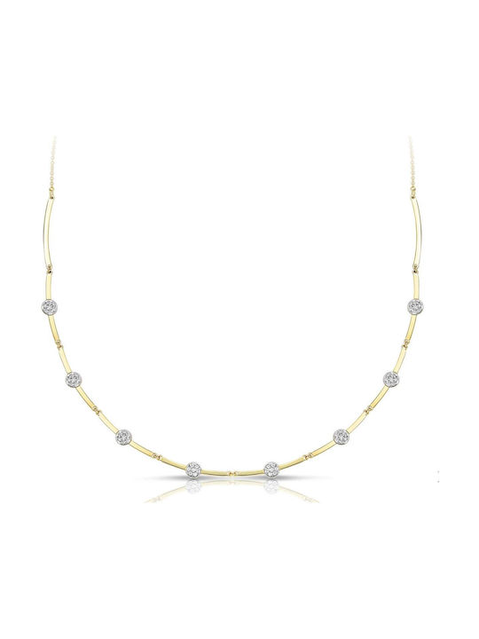 Necklace from Gold 9 K with Zircon