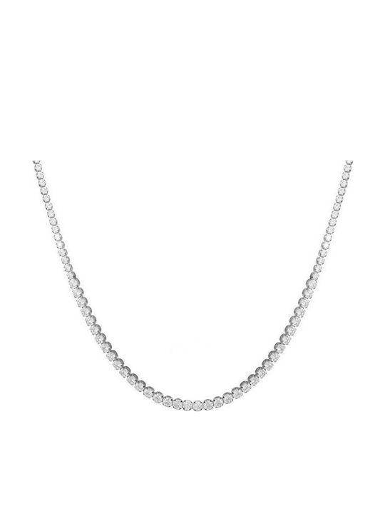 Riviera Necklace Made of 9K White Gold