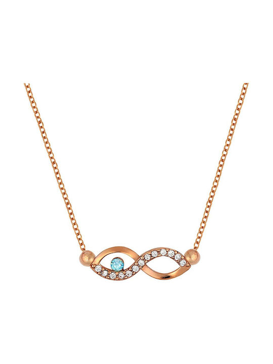 Necklace Infinity from Pink Gold Plated Silver