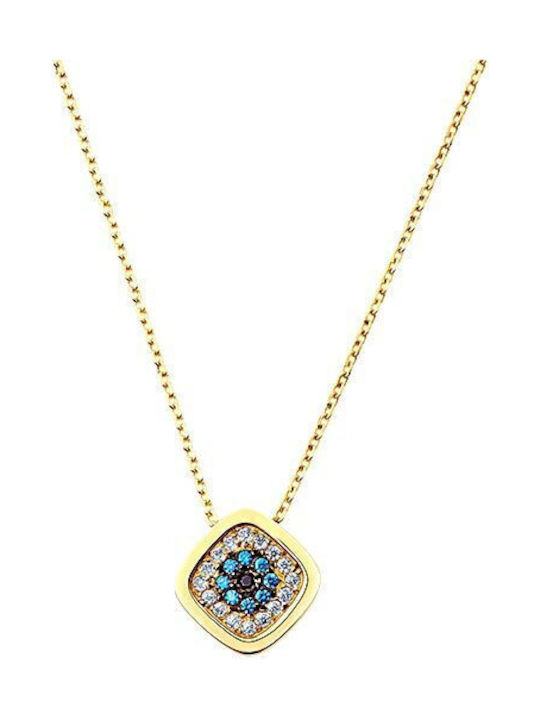 Halskette Auge aus Gold 14K mit Zirkon