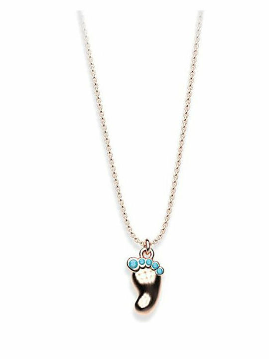 Exis Jewellery Vergoldete Silber Halskette Hellblau E5310RT