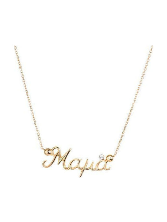 Exis Jewellery European Crystals Necklace From Gold Plated Silver