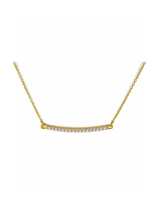 Paraxenies Necklace from Gold Plated Silver with Zircon