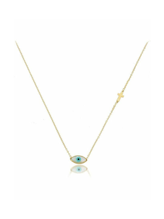 Paraxenies Necklace Eye from Gold 9 K