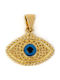 George Art Jewels Κολιέ Βυζαντινό Φυλαχτό Ματάκι από Χρυσό 14Κ