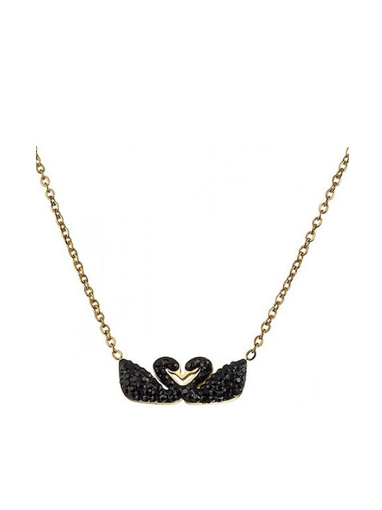 SOFI Necklace from Gold Plated Steel Black