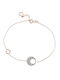Art d or Women's Bracelet Chain with Cross design made of Gold 14K with Zircon