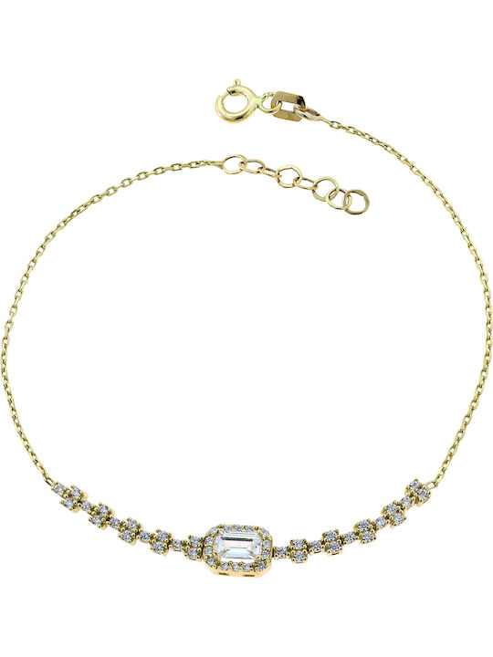 Bracelet Chain made of Gold 14K with Zircon