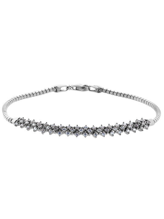 Bracelet made of White Gold 14K with Zircon