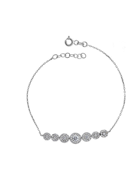 Bracelet Chain made of White Gold 14K with Zircon