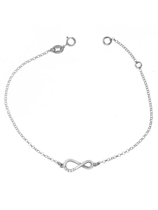 Paraxenies Bracelet with design Infinity made of Silver with Zircon