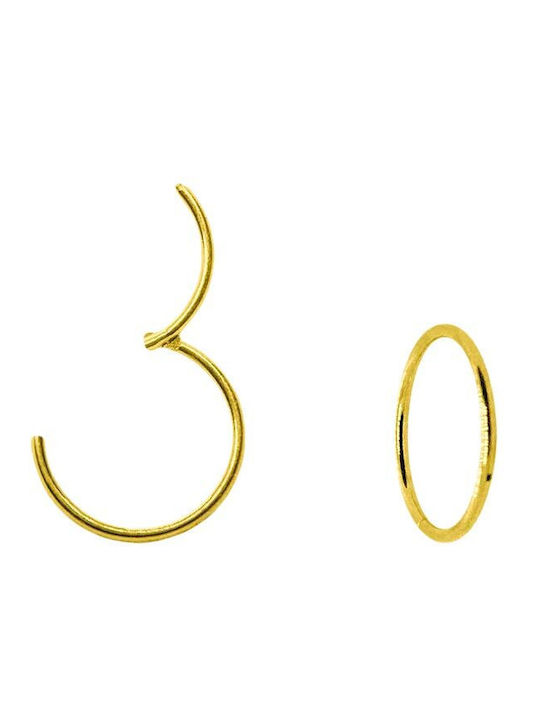 Piercing.gr Clicker 0.8mm Σκουλαρίκι Clicker από Επιχρυσωμένο Ατσάλι 8mm