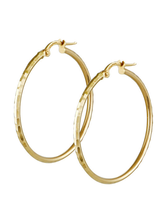 Earrings Hoops made of Gold 14K