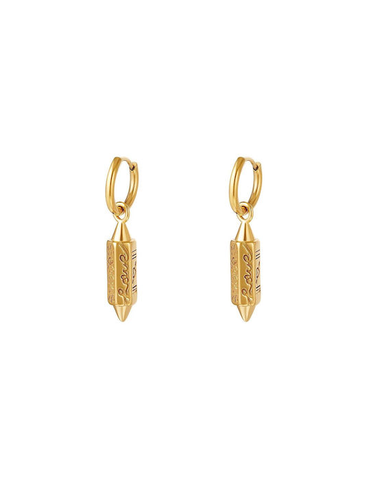 Love Earrings made of Steel Gold Plated