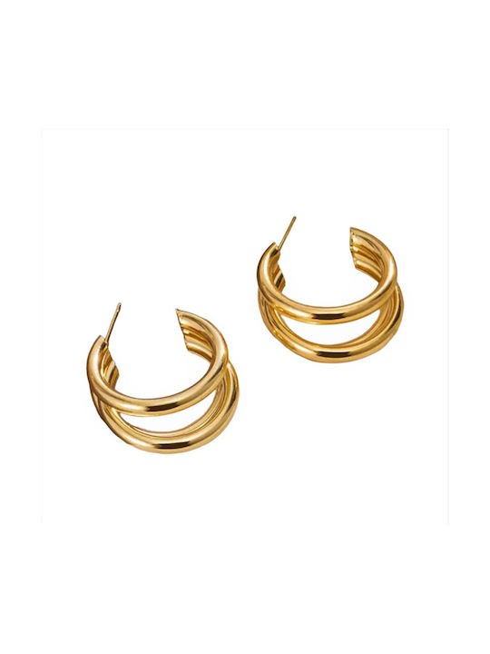 Earrings Hoops made of Steel Gold Plated