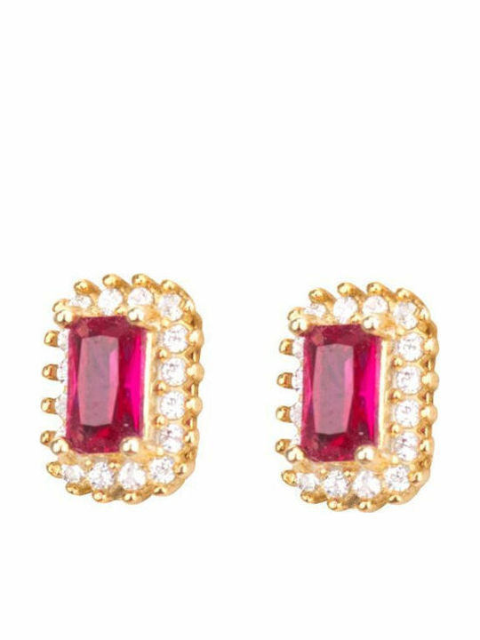 Paraxenies Earrings made of Silver Gold Plated with Stones
