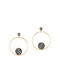 Earrings Hoops Gold Plated with Stones