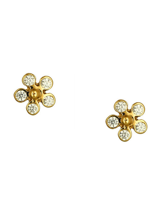 Earrings made of Gold 14K with Stones