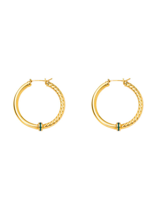 Earrings Hoops made of Gold 14K