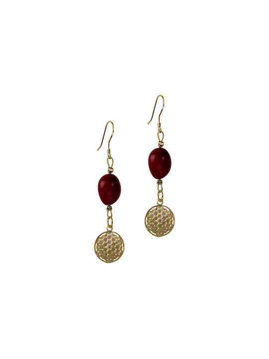 Krama Jewels Earrings made of Silver Gold Plated with Stones