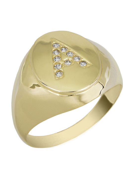 Femeie Chevalier Inel cu Pietre din Aur 14K